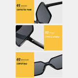 Women,Frame,Square,Shape,Fashion,Trend,Retro,Protection,Sunglasses