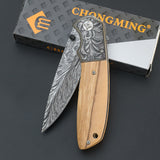 220mm,3CR13,Hardness,Pattern,Folding,Knife,Portable,Outdoor,Camping,Knife