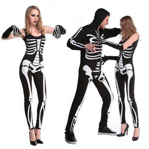 Uniforms,Halloween,Party,Skeleton,Conjoined,Clothing,Women,Couples,Skull,Suits