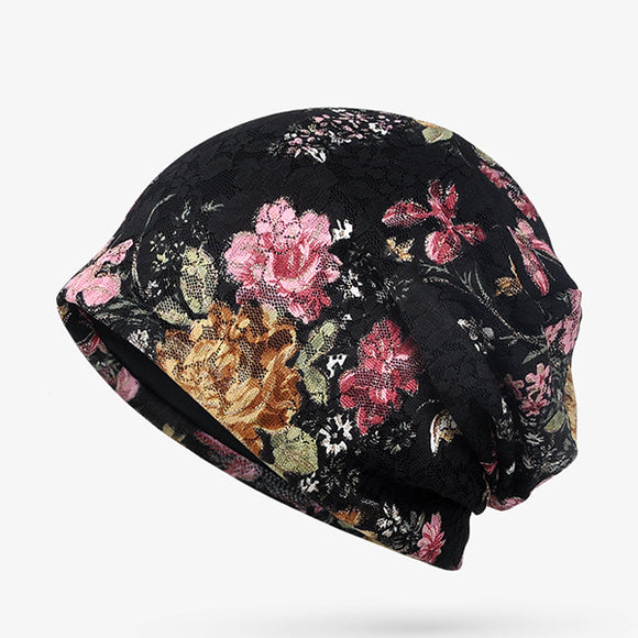 Women,Flowers,Cotton,Beanie,Ethnic,Vintage,Elastic,Breathable,Turban