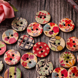 Round,Pattern,Wooden,Button,Mixed,Natural,Sewing,Children,Handmade,Clothes,Buttons