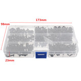 340Pcs,Carbon,Steel,Phillips,Wafer,Flange,Tapping,Screw,Black,Assortment