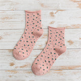 Women,Cotton,Floral,Middle,Socks,Fashion,Causal,Short,Socks