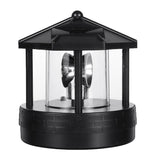 Black,Solar,Powered,Lighthouse,Rotating,Light,Outdoor,Garden