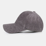 Unsiex,Corduroy,Solid,Color,Stripe,Pattern,Casual,Outdoor,Winter,Sunscreen,Baseball