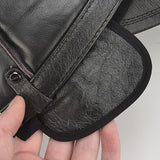 Genuine,Leather,Baseball,Flaps,Adjustable,Thickened,Vintage
