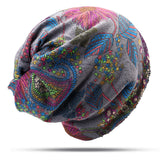 Women,Velvet,Thicken,Beanie,Collar,Cashmere,Fashion,Painting