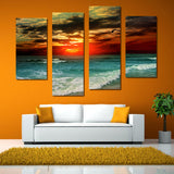 Miico,Painted,Combination,Decorative,Paintings,Beach,Sunset,Decoration