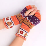 Women,Christmas,Winter,Knitting,Fingerless,Gloves,Christmas