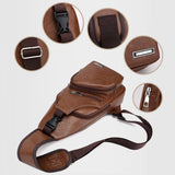 Casual,Outdoor,Travel,Charging,Sling,Leather,Chest,Crossbody