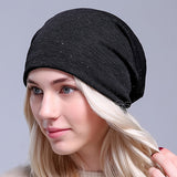 Women,Autumn,Beanies,Solid,Color,Flexible,Skullies,Bonnet