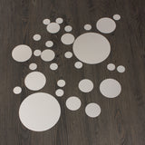 28Pcs,Sticker,Modern,Acrylic,Silver,Round,Mirror,Removable,Sticker,Decor