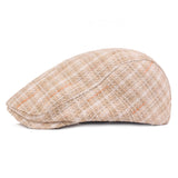 Washed,Cotton,Plaid,Beret,Outdoor,Sport,Adjustable,Visor,Forward