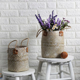 Decorative,Woven,Flower,Basket,Dried,Flowers,Flower,Arrangement,Basket,Retro,Woven,Straw,Storage,Flower,Basket
