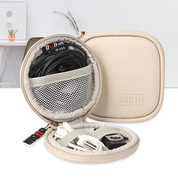 IPRee,Leather,Earphone,Storage,Travel,Portable,Waterproof,Cable,Charger,Holder