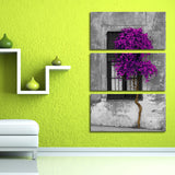 Miico,Painted,Three,Combination,Decorative,Paintings,Purple,Decoration