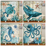 71X71,Ocean,Animal,Types,Waterproof,Bathroom,Shower,Curtain"