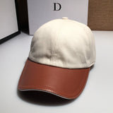 Unisex,Leather,Cotton,Contrast,Color,Personality,Casual,Fashion,Sunvisor,Baseball