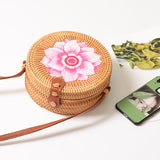 Women,Straw,Handwoven,Round,Rattan,Beach,Handbag,Crossbody,Outdoor,Travel
