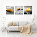 Miico,Painted,Three,Combination,Decorative,Paintings,Yellow,Decoration