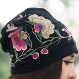 Women,Cotton,Embroidery,Flower,Printing,Ethnic,Style,Beanie,Breathable,Turban