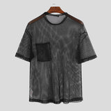 Men's,Fishnet,Short,Sleeve,Party,Perform,Streetwear,Hiking,Cycling,Fitness