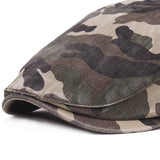Washed,Cotton,Camouflage,Beret,Newsboy,Buckle,Adjustable,Outdoors,Sunshade,Forward