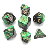 Polyhedral,Color,Dices,Black,Green