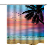 Beach,Sunset,Style,Waterproof,Bathroom,Shower,Curtain,Toilet,Cover,Bathroom,Hotel