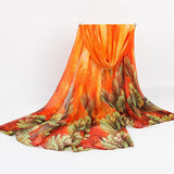 180CM,Women,Voile,Coral,Flower,Printing,Scarf,Casual,Oversize,Scarves,Shawls