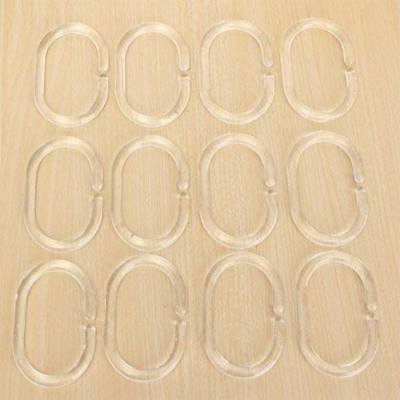 12Pcs,Shower,Curtain,Hooks,Plastic,Bathroom,Shower,Curtain,Rings,Deformable,Hanging