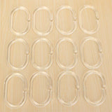 12Pcs,Shower,Curtain,Hooks,Plastic,Bathroom,Shower,Curtain,Rings,Deformable,Hanging