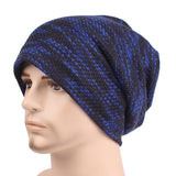 Stripe,Beanies,Solid,Velvet,Lining,Winter,Bonnet,Skullies