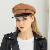 Women,Woolen,British,Style,Chain,Octagonal,Beret