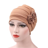 Womens,Paste,Large,Flower,Solid,Beanies,Casual,Luxury,Cotton,Outdoor,Bonnet