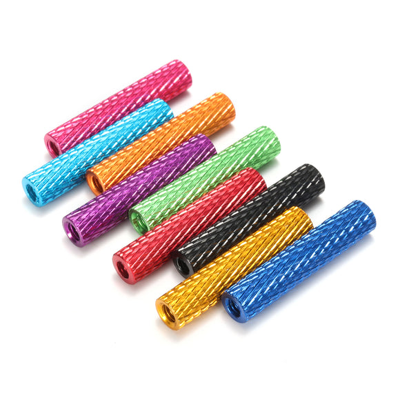 Suleve,M3AS5,10Pcs,Knurled,Standoff,Aluminum,Alloy,Anodized,Spacer