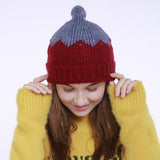 Women,Winter,Patchwork,Small,Knitted,Beanie