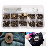 30Set,Antique,Brass,Fasteners,Popper,Press,Button,Leather