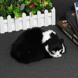 Realistic,Sleeping,Lifelike,Plush,Kitten,Furry,Animal,Figurine,Decorations