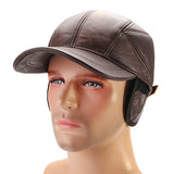 Collrown,Winter,Genuine,Leather,Baseball,Earflap,Muffs,Windproof,Outdoor,Trucker