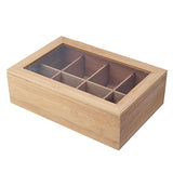 Compartments,Wooden,Glass,Cover,Container,Teabags,Display,Storage