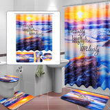 Sandy,Beach,Waterproof,Bathroom,Shower,Curtain,Toilet,Cover