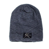 Unisex,Winter,Velvet,Lining,Knitted,Casual,Label,Solid,Slouchy,Skull,Beanie