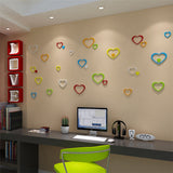 Colors,Heart,Shape,Stickers,Decal,Acrylic,Bedroom,Decor