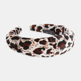 Leopard,Print,Sponge,Headband,Ladies,Jewelry,Solid,Color,Buckle