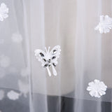 Elegant,Ivory,Cathedral,Length,Butterfly,Petal,Bride,Wedding,Bridal,White,Sewing,Cloth
