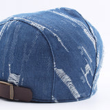 Unisex,Women,Denim,Jeans,Washed,Beret,Casual,Duckbill,Buckle,Adjustable,Cabbie