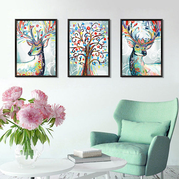 Triptych,Watercolor,Sticker,Decor,Mural,Removable,Decals