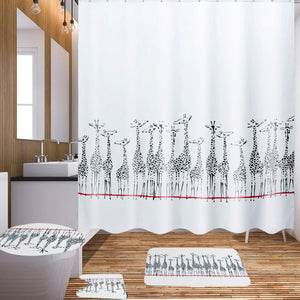 180x180cm,Giraffe,Fabric,Shower,Curtains,Waterproof,Toilet,Cover