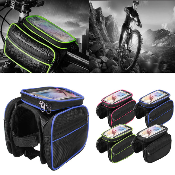 BIKIGHT,Bicycle,Front,Frame,Phone,Touch,Screen,Waterproof,Double,Pouch,Cycling